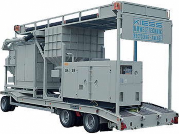 Передвижная установка подготовки абразивного материала на трейлере, вариант 1